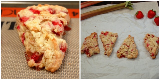 Fresh Rhubarb Strawberry Ginger Scones